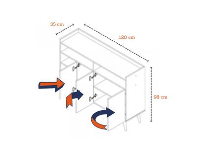 Imagem de Sala Completa Rack e Painel para TV 65" Vivare Wood 1.6 e Buffet Aparador Celta Giga Móveis