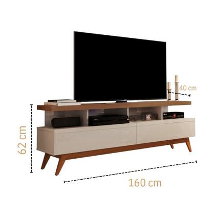Imagem de Sala Completa Rack e Painel para TV 65" Vivare Wood 1.6 e Buffet Aparador Celta Giga Móveis