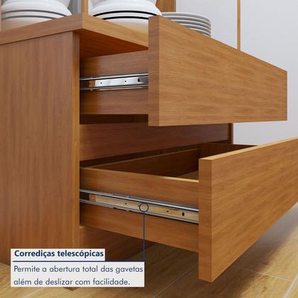 Imagem de Sala de Estar Completa Lisboa Logan 4 Portas 2 Gavetas com Vidro 100% Mdf com Led Naturale - Mavaular