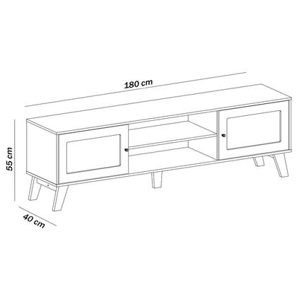 Imagem de Sala de Estar Completa para TV Até 75 Polegadas Charlotte 2 Portas Pinho/Off White - Pnr Móveis