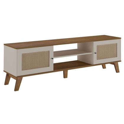 Imagem de Sala de Estar Completa para TV Até 75 Polegadas Charlotte 2 Portas Pinho/Off White - Pnr Móveis