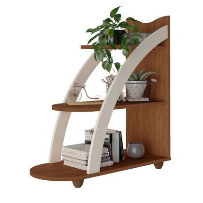 Imagem de Sala de Estar Completa Verona 2 Gavetas 4 Prateleiras Cedro/Off White - Panorama Móveis