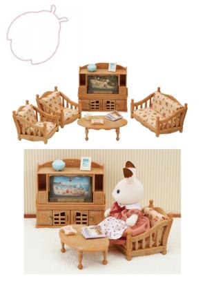 Imagem de Sala de estar confortavel sylvanian families epoch magia 5339