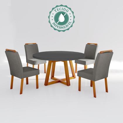 Imagem de Sala de Jantar 110x110 Safira MDF/Vidro 4 Cadeiras Bom Pastor