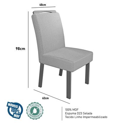 Imagem de Sala de Jantar 110x110 Safira MDF/Vidro 4 Cadeiras Bom Pastor