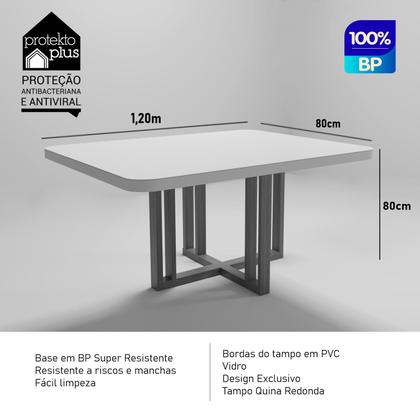 Imagem de Sala de Jantar 120X80 Paris 4 Cadeiras Viena Bom Pastor