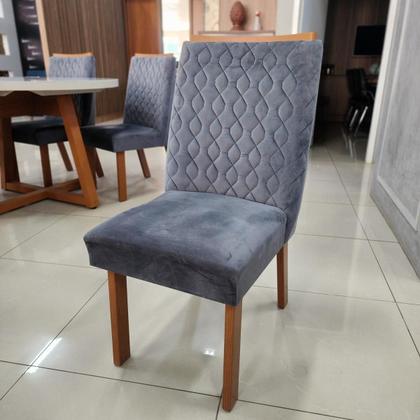 Imagem de Sala de Jantar 196x90 Karen MDF/Vidro 6 Cadeiras Bom Pastor