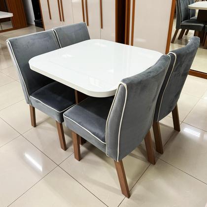 Imagem de Sala de Jantar 90X90 Julie 4 Cadeiras Liz Bom Pastor