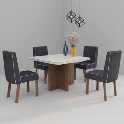 Imagem de Sala de Jantar 90X90 Julie 4 Cadeiras Liz Bom Pastor