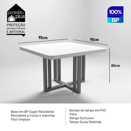 Imagem de Sala de Jantar 90X90 Paris 4 Cadeiras Viena Bom Pastor