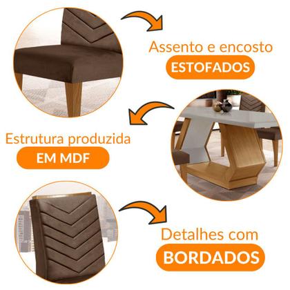 Imagem de Sala de Jantar Alvorada com 6 Cadeiras Liz MDF Rufato