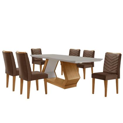 Imagem de Sala de Jantar Alvorada com 6 Cadeiras Liz MDF Rufato