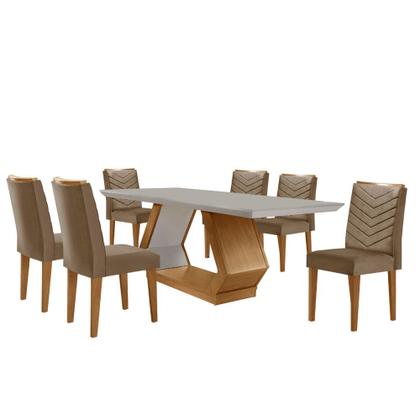 Imagem de Sala de Jantar Alvorada com 6 Cadeiras Liz MDF Rufato