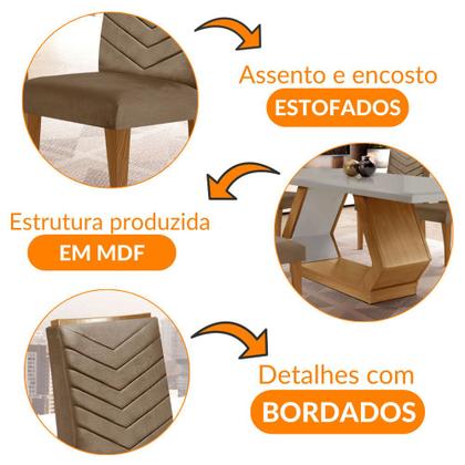 Imagem de Sala de Jantar Alvorada com 6 Cadeiras Liz MDF Rufato