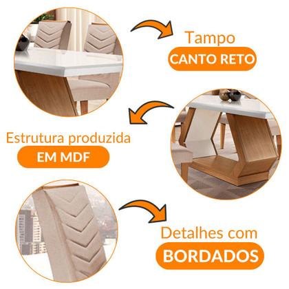 Imagem de Sala de Jantar Alvorada com 6 Cadeiras Liz MDF Rufato