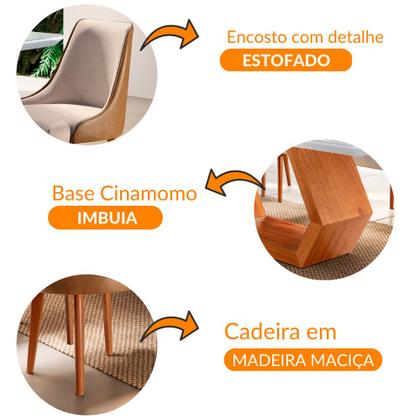 Imagem de Sala de Jantar Ane 220CM 8 Cadeiras Esmeralda Moderna