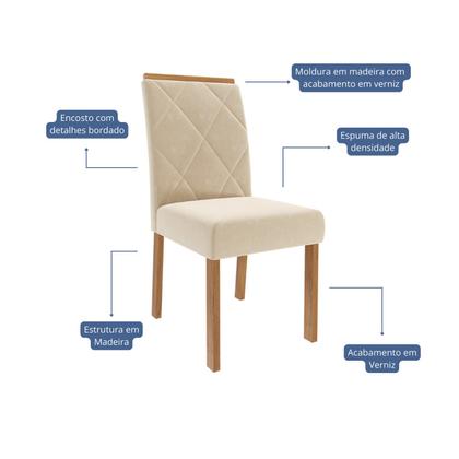 Imagem de Sala de Jantar Ariela 210cm sem Vidro com 8 Cadeiras Fernanda