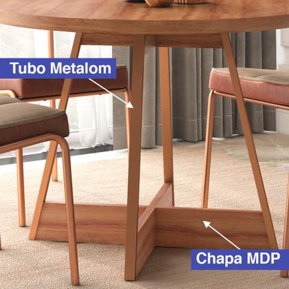 Imagem de Sala de Jantar Carraro Mesa Átria Redonda 4 Cadeiras Neo