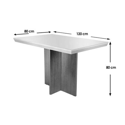 Imagem de Sala de Jantar Completa Berlim c/ Tampo Madeirado c/ Vidro Canto Reto 120cm + 4 Cadeiras Grécia Imbuia/Capuccino Chocolate - Rufato