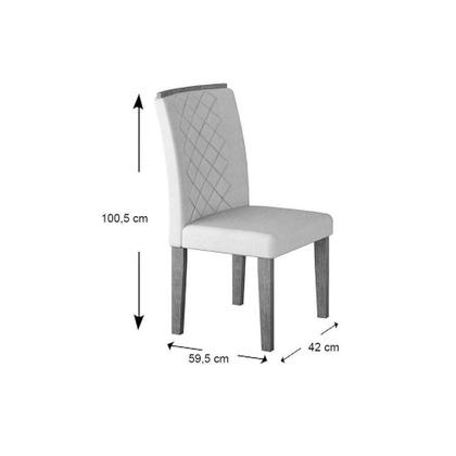 Imagem de Sala de Jantar Completa Londrina c/ Tampo Madeirado c/ Vidro 120cm + 4 Cadeiras Jade Imbuia/Veludo Creme - Rufato