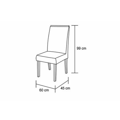 Imagem de Sala de Jantar Completa Londrina c/ Tampo Madeirado c/ Vidro Canto Curvo 120x80cm 4 Cadeiras Dakota Naturale/Off White - Suede Capuccino - Rufato