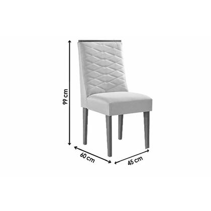 Imagem de Sala de Jantar Completa Londrina c/ Tampo Madeirado Canto Curvo 120x80cm e 4 Cadeiras Maldivas Naturale - Linho Bege - Rufato