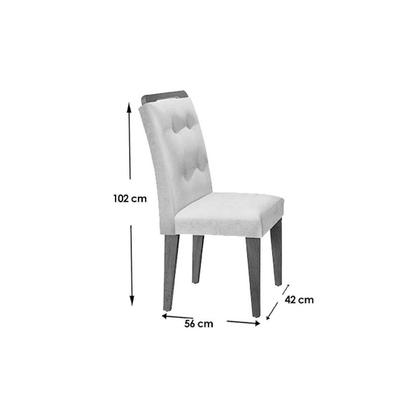 Imagem de Sala de Jantar Completa Londrina c/Tampo Madeirado Canto Reto 180x90cm e 6 cadeiras Imperatriz Imbuia - Veludo Capuccino - Rufato