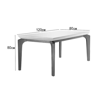 Imagem de Sala de Jantar Completa Londrina c/ Tampo Madeirado Vidro Canto Reto 120x80cm e 4 cadeiras Amsterdã Imbuia/Grafite - Linho Grafite - Rufato