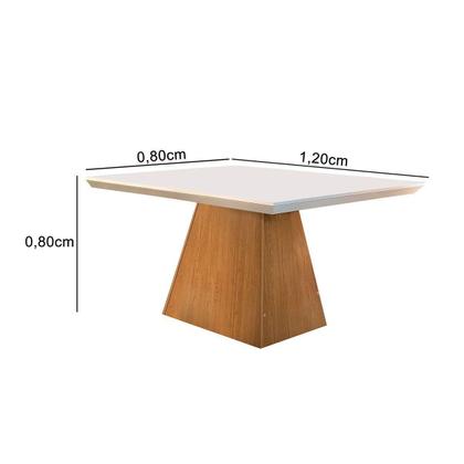 Imagem de Sala de Jantar Completa Luna Tampo Madeirado c/Vidro 120cm Canto Reto + 6 Cadeiras Grécia Imbuia/Chocolate - Rufato