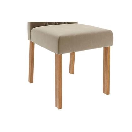 Imagem de Sala de Jantar Completa Maitê Tampo Madeirado 130x80cm e 4 Cadeiras Juliana Cinamomo - Carvalho/Linho Bege - Cimol