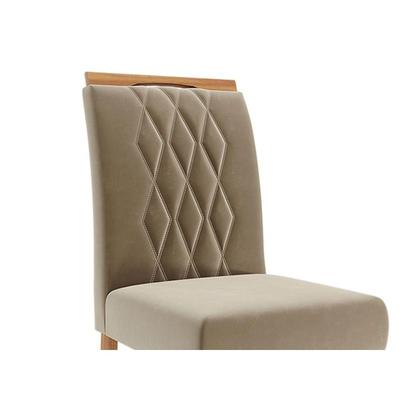 Imagem de Sala de Jantar Completa Maitê Tampo Madeirado 130x80cm e 4 Cadeiras Juliana Cinamomo - Carvalho/Linho Bege - Cimol