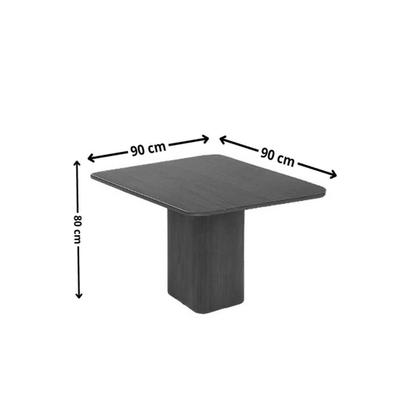 Imagem de Sala de Jantar Completa Maldivas c/ Tampo Madeirado Canto Curvo 90x90cm e 4 Cadeiras Havana Naturale - Corano Capuccino - Rufato