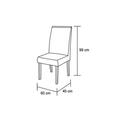 Imagem de Sala de Jantar Completa Mesa Londrina Tampo Madeirado c/ Vidro 180cm + 6 Cadeiras Dafne Imbuia/Veludo Creme - Rufato
