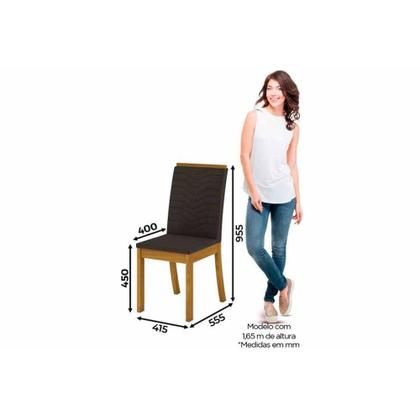 Imagem de Sala de Jantar Completa Solus c/ Tampo Madeirado 160cm + 6 Cadeiras Isa Nature/Bege - Henn