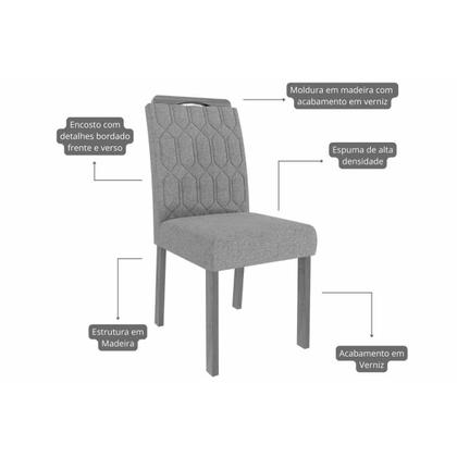 Imagem de Sala de Jantar Completa Valentina c/ Tampo Madeirado 210x100cm e 8 Cadeiras Paola Cinamomo - Carvalho/Suede Nude Bege - Cimol