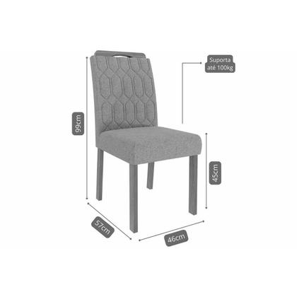 Imagem de Sala de Jantar Completa Valentina c/ Tampo Madeirado 210x100cm e 8 Cadeiras Paola Cinamomo - Carvalho/Suede Nude Bege - Cimol