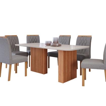 Imagem de Sala de Jantar Ester 180cm com 6 Cadeiras Juliana Wood