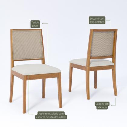 Imagem de Sala de Jantar Ficus 160cm com 6 Cadeiras Buriti