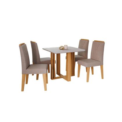 Imagem de Sala de Jantar Flora Quadrada com 4 Cadeiras Nicole