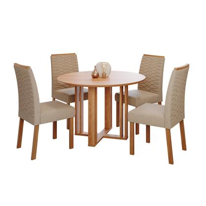 Imagem de Sala de Jantar Flora Redonda 109 sem Vidro com 4 Cadeiras Clarice