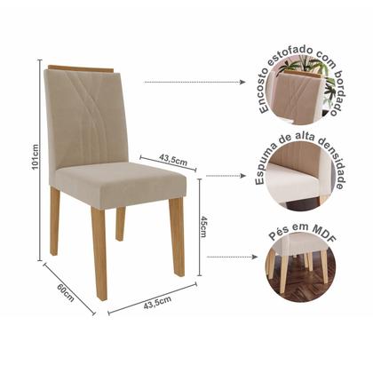 Imagem de Sala de Jantar Flora Redonda com 4 Cadeiras Nicole