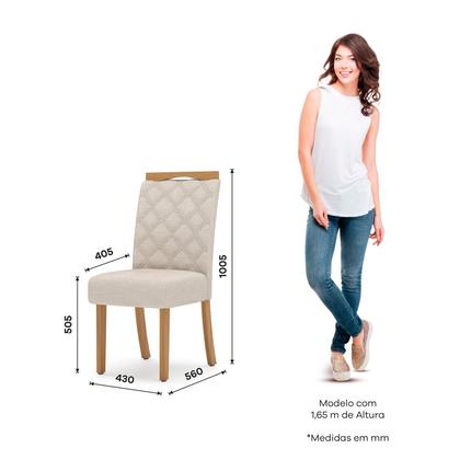 Imagem de Sala de Jantar Hebe Mesa 160 Cm Canto Reto com Vidro 6 Cadeiras Espresso Móveis