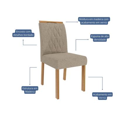 Imagem de Sala de Jantar Helena 210 Cm com 8 Cadeiras Juliana