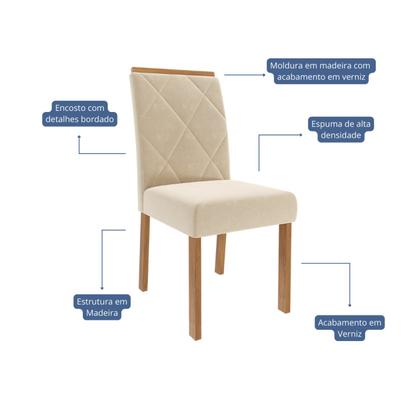 Imagem de Sala de Jantar Helena 210cm com 8 Cadeiras Fernanda