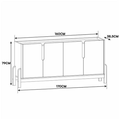 Imagem de Sala de Jantar Lizz com Cristaleira e Buffet Aparador 4 Portas - Casa D
