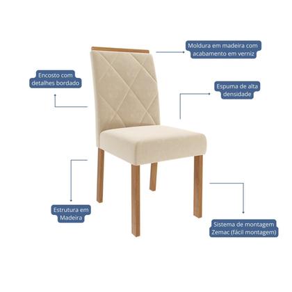 Imagem de Sala de Jantar Louise 180cm com 06 Cadeiras Fernanda Wood