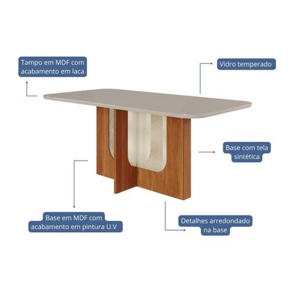 Imagem de Sala de Jantar Louise 180cm com 06 Cadeiras Fernanda Wood