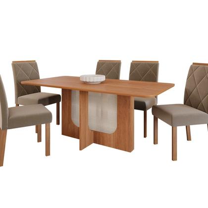 Imagem de Sala de Jantar Louise 180cm sem Vidro com 06 Cadeiras Fernanda