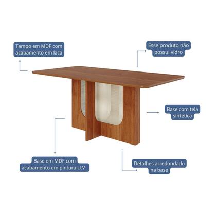 Imagem de Sala de Jantar Louise 180cm sem Vidro com 06 Cadeiras Fernanda