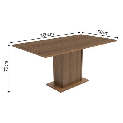 Imagem de Sala de Jantar Megan Mesa Tampo de Madeira 6 Cadeiras Madesa